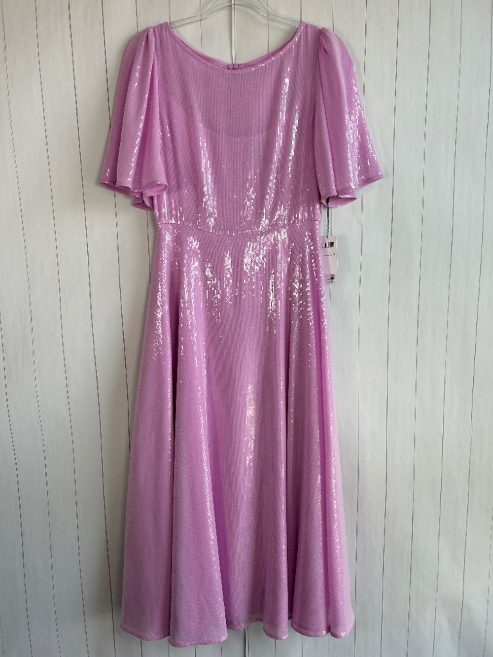 Marc Cain size N3 Small midi dress fully sequined fit & flare purple NEW